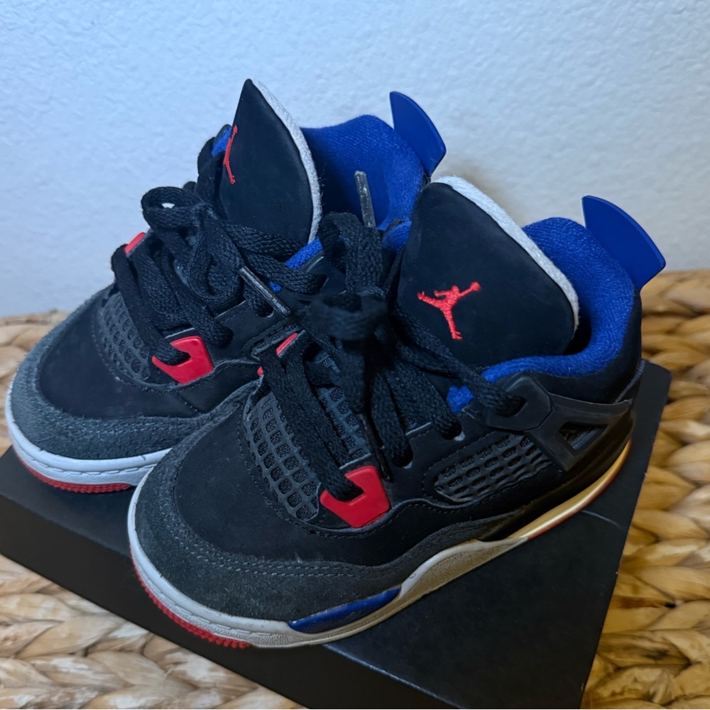 Jordan Kids Black and Blue Sneakers